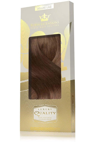 Clip-In Echthaar LUXURY QUALITÄT Extensions Kastanien-Dunkelbraun Deluxe Line