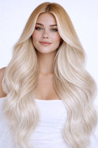 CLIP-IN FASHION LINE Kurzer-Ansatz - Honigblond & Silberblond