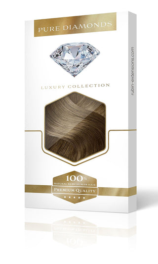 Rubin Extensions® Clip-in Extensions – Naturalny Złoty Brąz | Luxury Linia Pure Diamond
