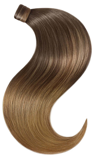 doczepiany Kucyk  Sombre Balayage Czekoladowy Brąz & Miodowyblond