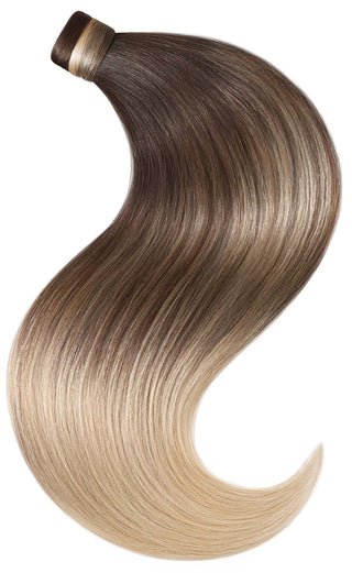 Rubin Extensions Ponytail aus 100% Echthaar 56cm - Schoko-Dunkelbraun & Honigblond