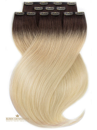 Rubin Extensions Clip-in Extensions – 100 % Echthaar - Sombre Beige – Diamond Line