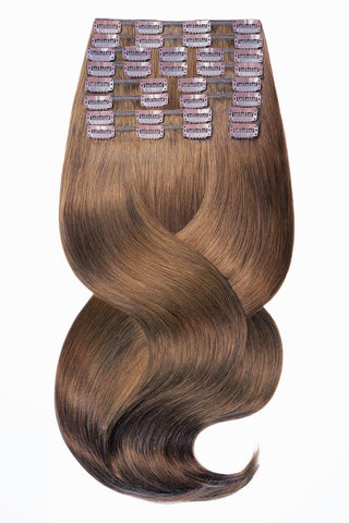 Clip-In Echthaar Extensions  Natur-Goldbraun Deluxe Line