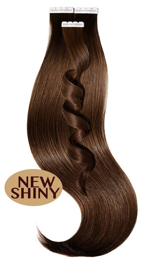 INVISIBLE Kastanien-Dunkelbraun Tape-in Extensions