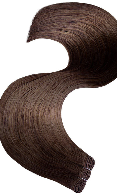 Tresy PRO DELUXE Kasztanowy Brąz Flat Weft Przedłużanie włosów
